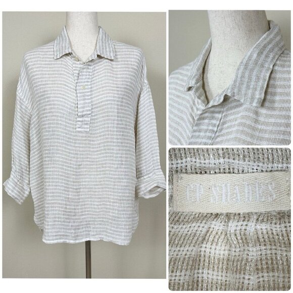 CP Shades 100% Linen Gigi Top Oversized Relaxed Fit Womens Size XS Coastal Boxy - Picture 15 of 15